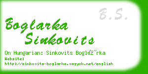 boglarka sinkovits business card